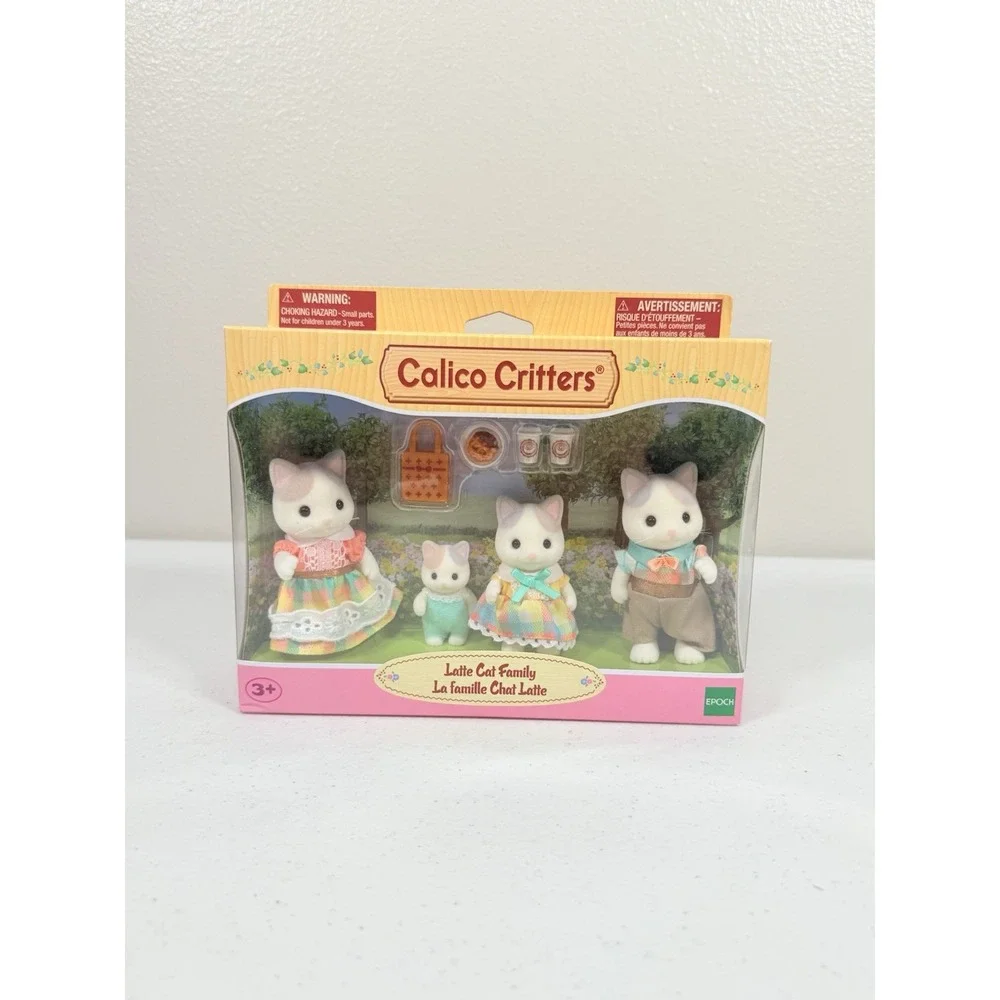NEW Calico Critters Latte Cat Family Full Set US SELLER Epoch Sylvanian Families